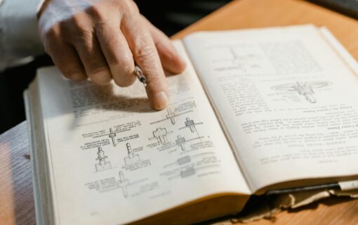 Pointing at a Technical Manual Illustration
